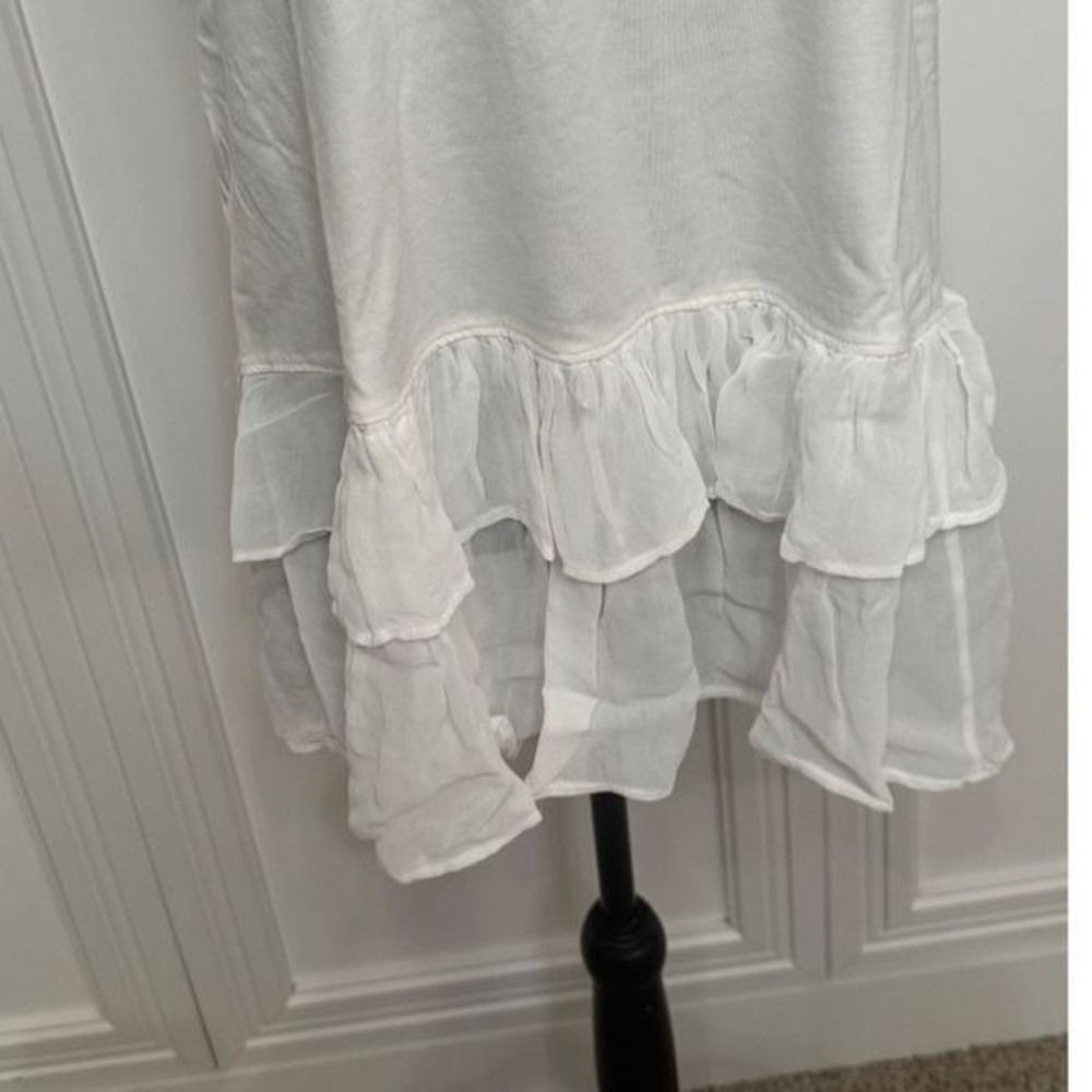 Anthropologie Maeve Ivory Ruffle Halter Top Peter Pan Collar Tunic Size Large - Picture 4 of 8